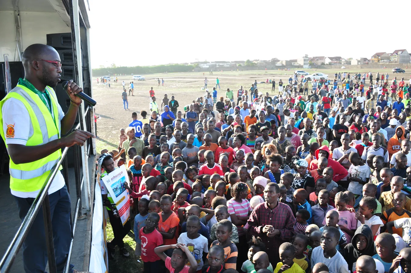 Safeway Right Way estate roadshow stage truck crowd activation Nairobi CMEM Group